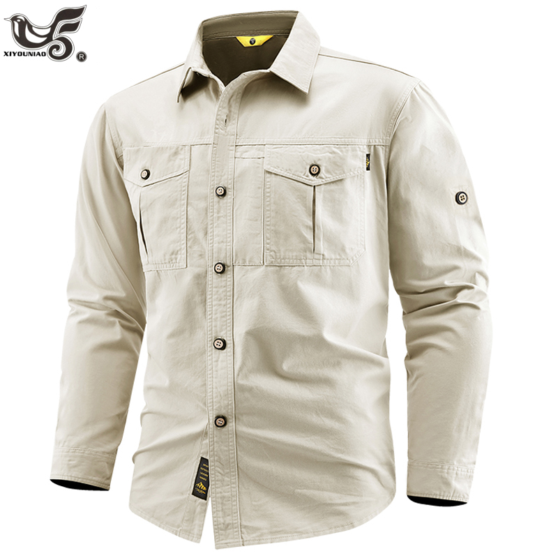 Tactical Military Shirt Cargo - Business-Militärhemden für Herren, Taktische Langarmhemden für