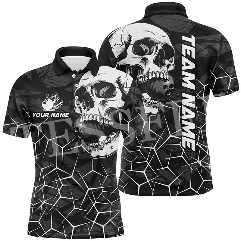 Short Sleeve Bowling Shirt Retro - Benutzer definierte Name Streik Bowling Flamme