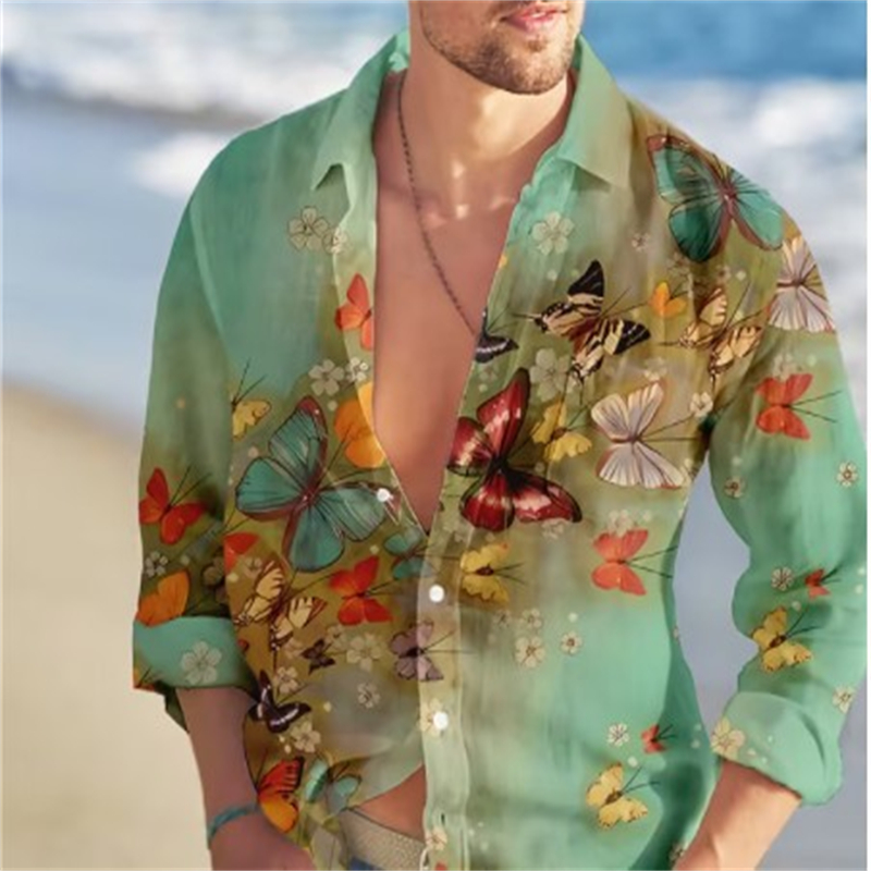 Schmetterling Hawaii Hemden Bl – Vintage Hawaiian Floral Shirt Bewertung und Preis