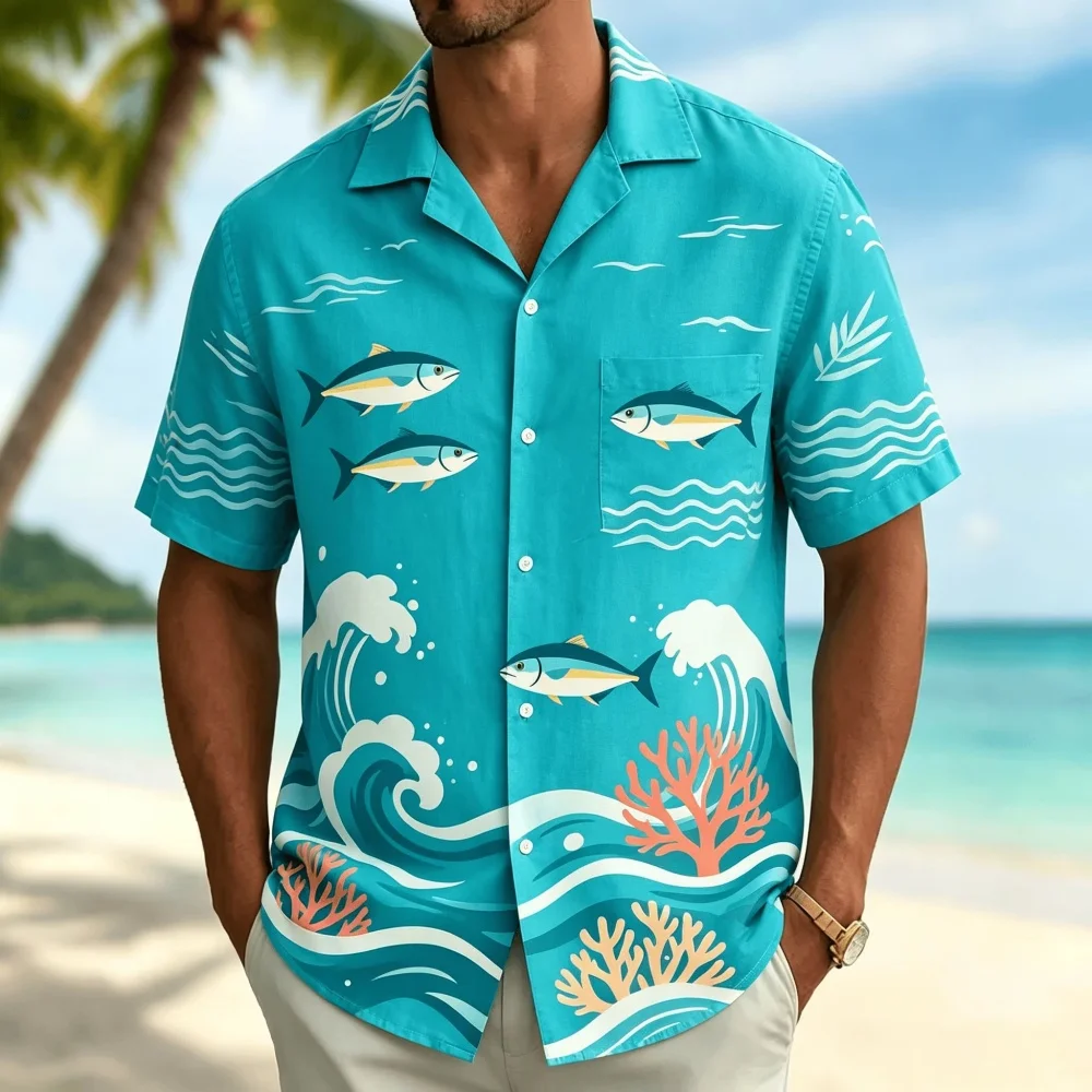 Herren-T-Shirt mit tropischem  – Vintage Hawaiian Floral Shirt Bewertung und Preis