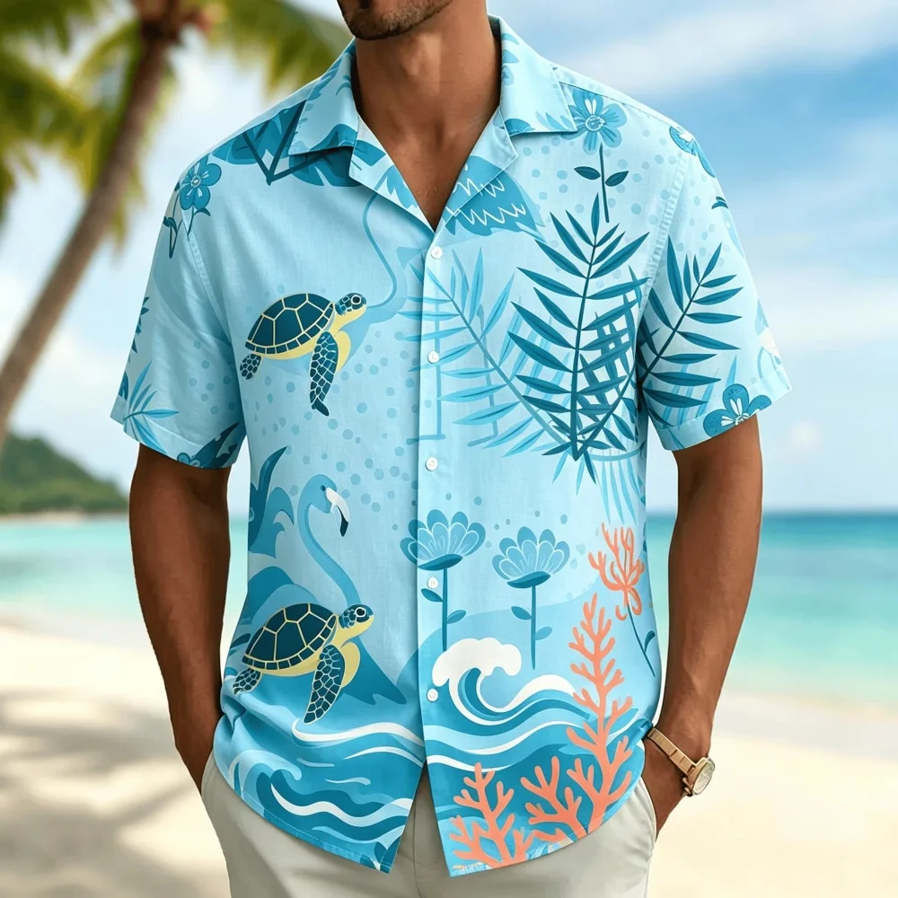 Herren-T-Shirt mit tropischem  – Vintage Hawaiian Floral Shirt Bewertung und Preis